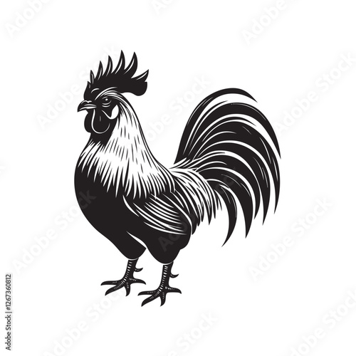 rooster isolated on white background