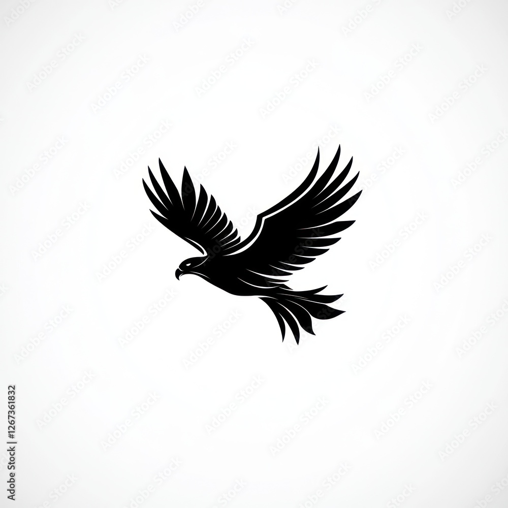 Fototapeta premium Silhouette of a soaring hawk (2)