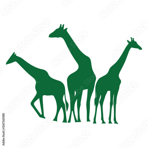 Shapes of giraffe isolated on white background