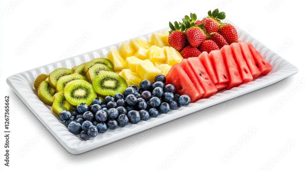 Fresh Fruit Platter with Kiwi, Watermelon, Strawberries, and Blueberries Fresh Fruit Platter with Kiwi, Watermelon, Strawberries, and Blueberries