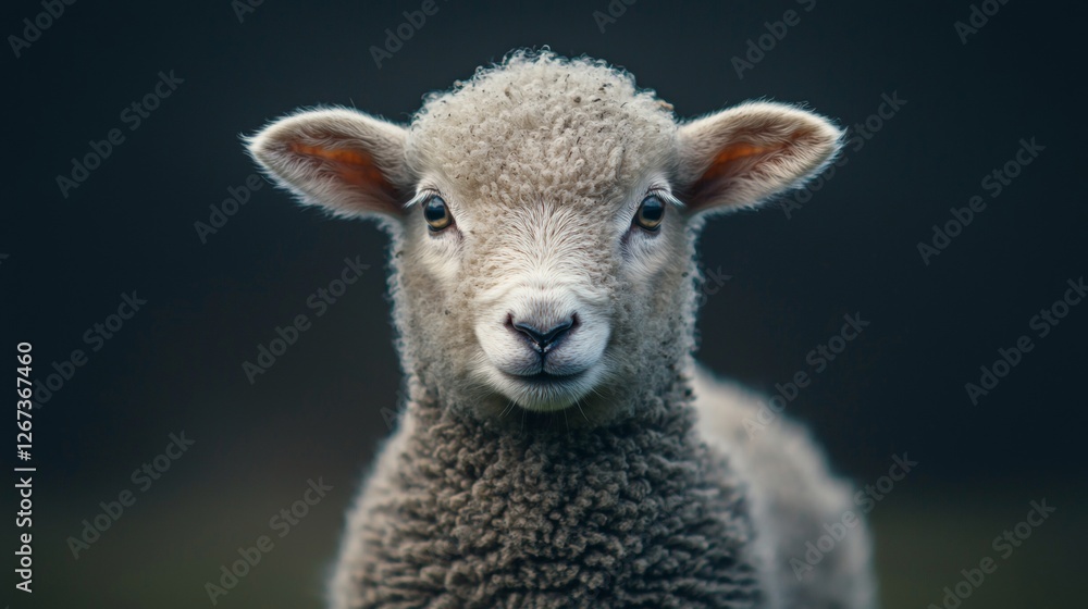 Adorable Lamb Portrait Close Up of a Fluffy Young Sheep Adorable Lamb Portrait Close Up of a Fluffy Young Sheep