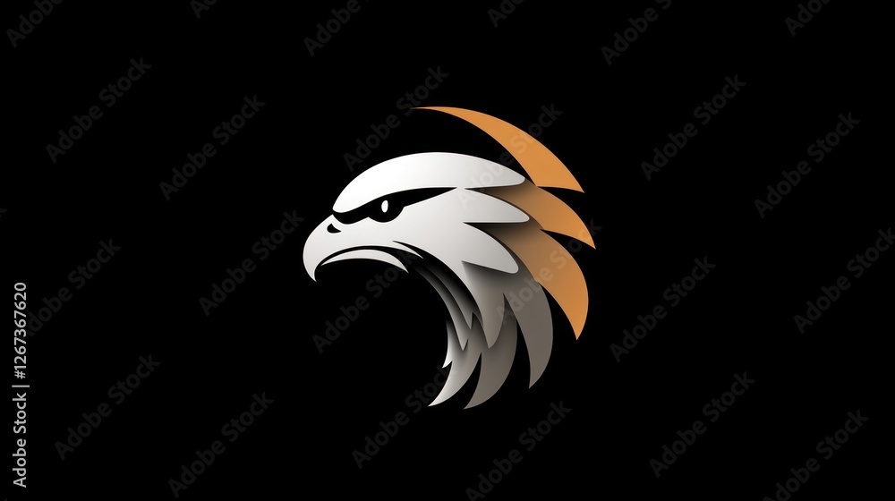 Obraz premium Eagle head logo on black background for sports or business