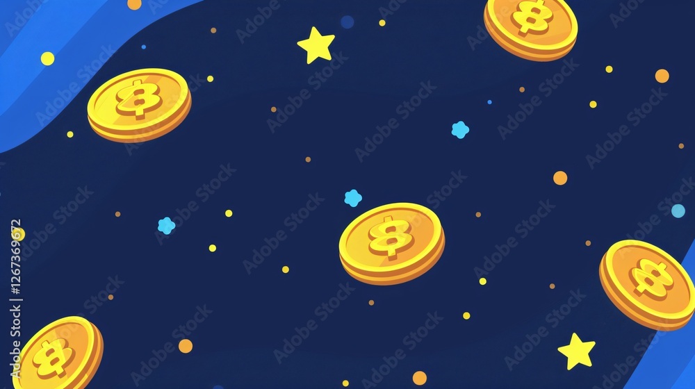 Fototapeta premium Hanukkah Gelt Coins | Flat Vector Illustration