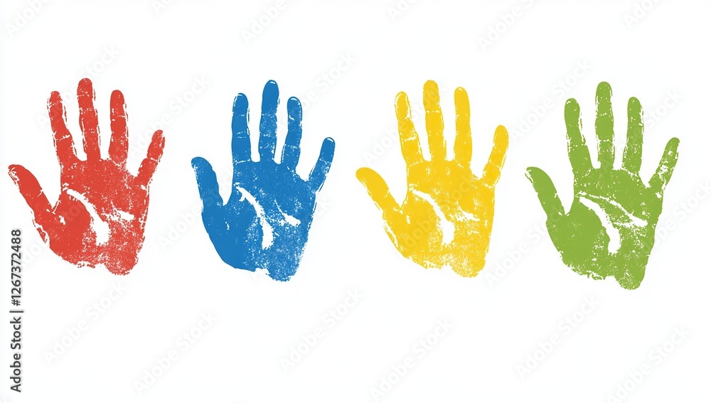 Colorful Handprints: A Vibrant Display of Unity and Diversity through Art Colorful Handprints: A Vibrant Display of Unity and Diversity through Art