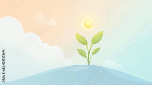 Light Spark and Plant Seed Abstract Growth and Development