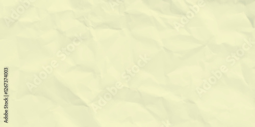 Cream color clean crumpled paper background. Horizontal crumpled empty paper template for posters and banners. Vector illustration
