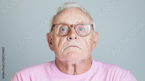 Senior man portrait against neutral background.  Possible use Stock photo