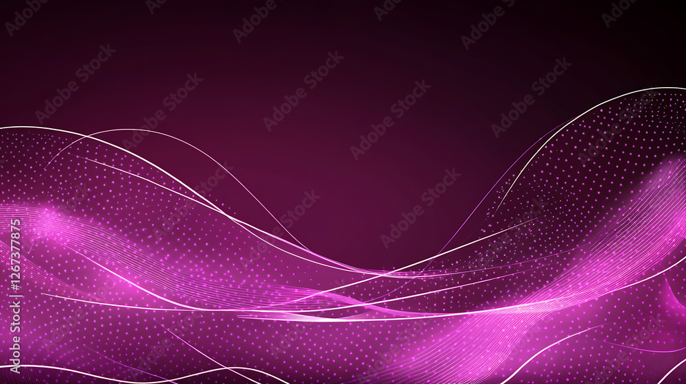 Abstract Purple Wave Design with Dotted Pattern and Curved Lines for Modern Backgrounds and Art