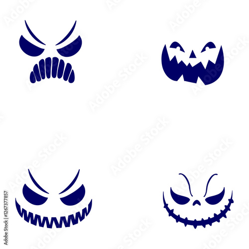 scary face mascot design with a sharp geometric touch