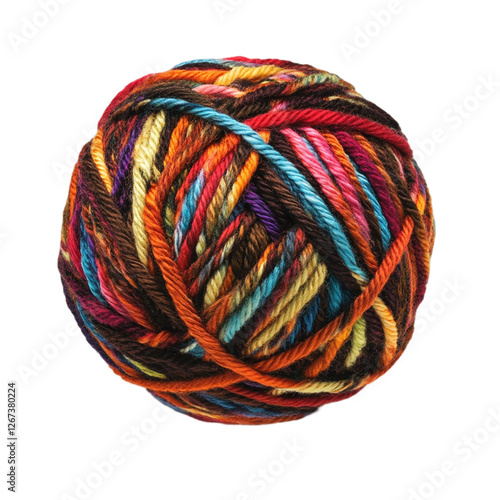 Wallpaper Mural One vibrant yarn ball in brown, Isolated on transparent background. Torontodigital.ca