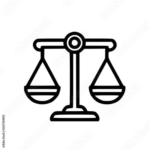 Scales Icon, Flat Design, Weight Measurement Symbol
