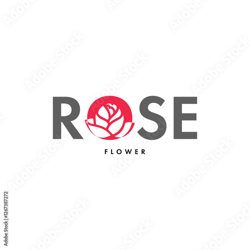 rose logo design vector silhouette illustration