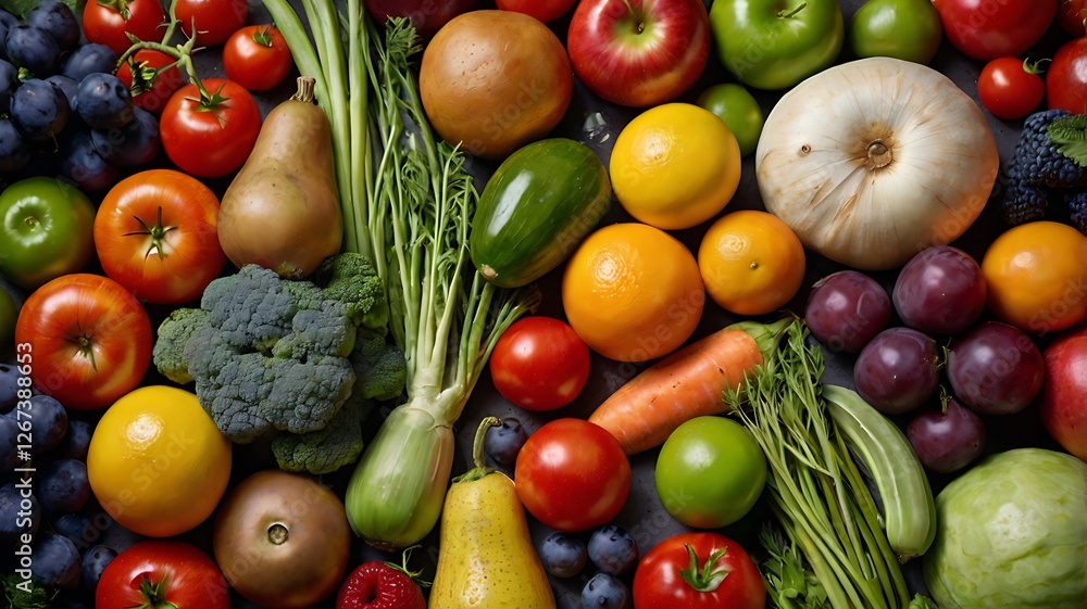 fresh vegetables on white