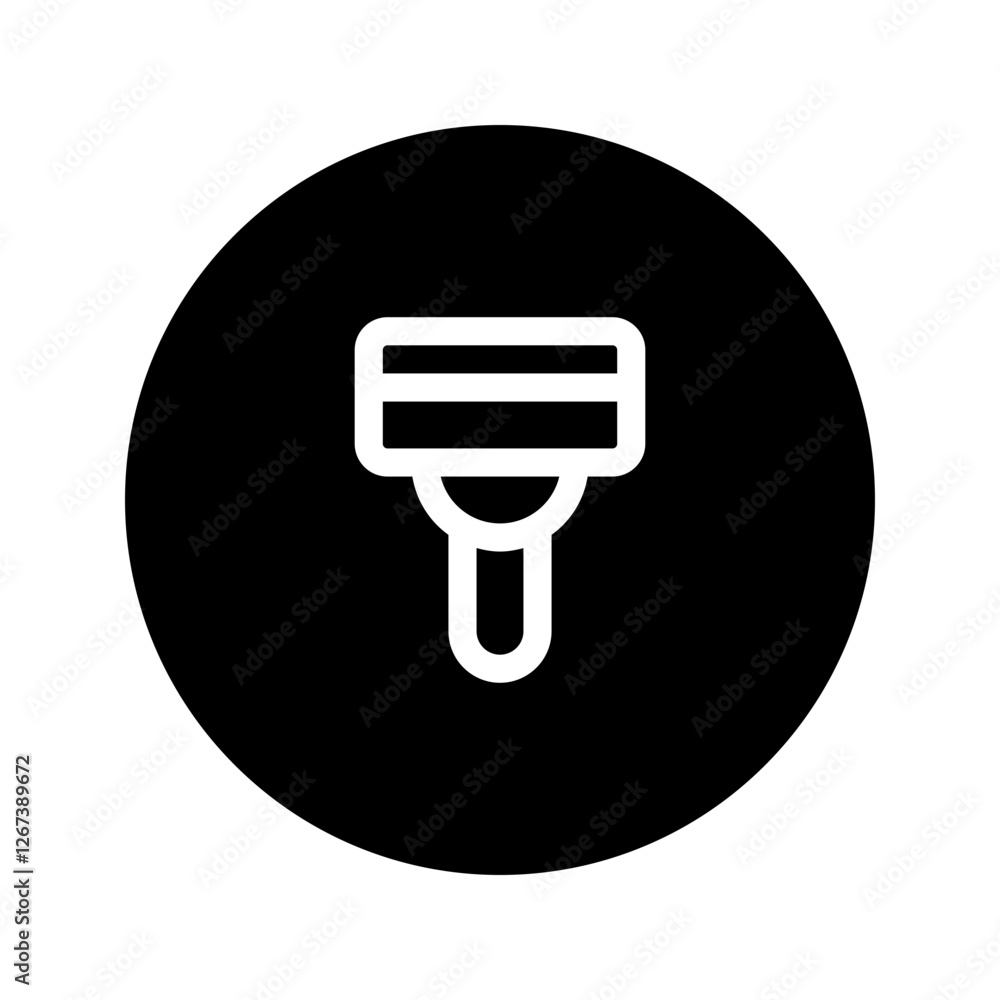 shaving razor line circular icon shaving razor line circular icon