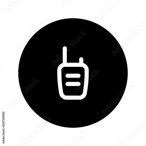 walkie talkie line circular icon