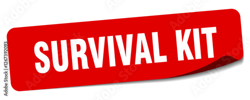 survival kit sticker. survival kit label