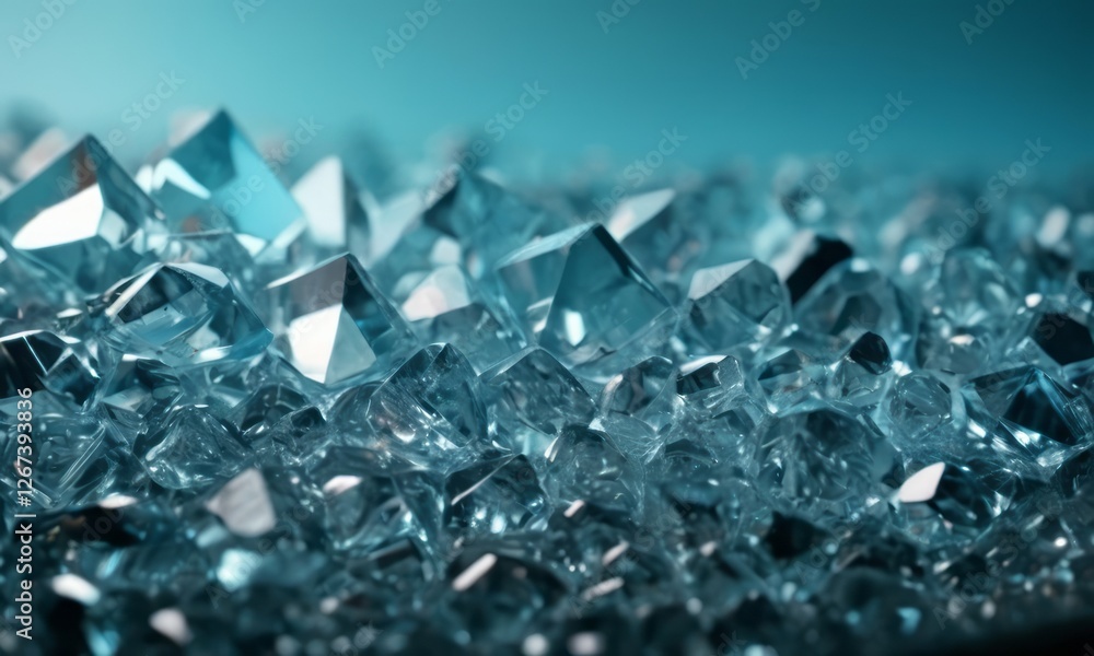 Close-up of sparkling, faceted crystals reflecting light in a mesmerizing array. Close-up of sparkling, faceted crystals reflecting light in a mesmerizing array.
