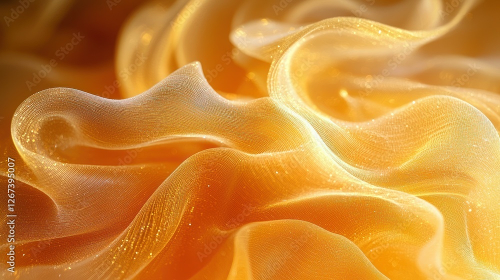Golden abstract flowing fabric background for design or decoration Golden abstract flowing fabric background for design or decoration