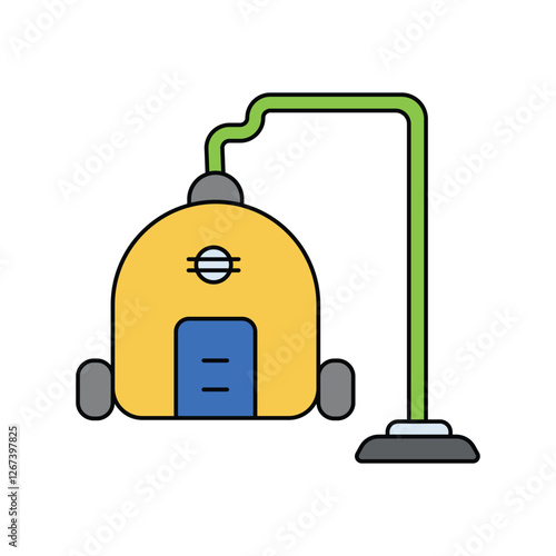 vacuum cleaner lineal color line icon with white background vector stock illustration