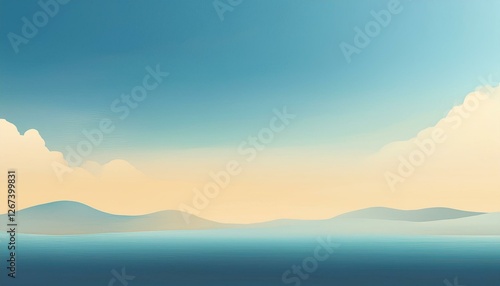 minimalist sky gradient background light blue and beige