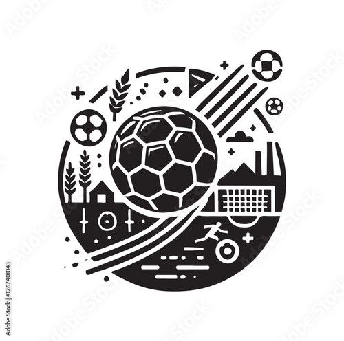Football soccer sport team club logo silhouette vector illustration