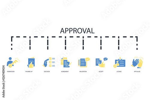 Approval icon set.vector.Editable stroke.linear style sign for use web design,logo.Symbol illustration.