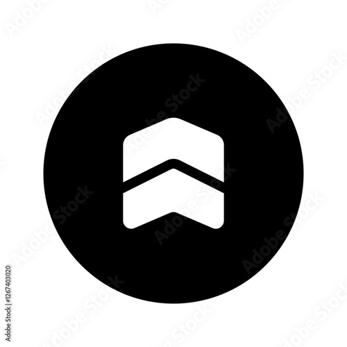 army rank glyph circular icon