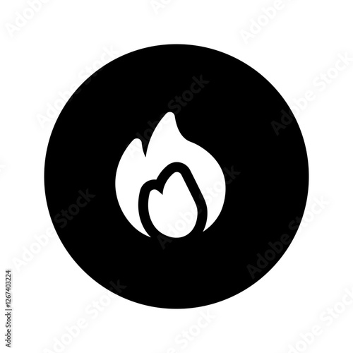 flame glyph circular icon