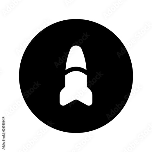 missile glyph circular icon