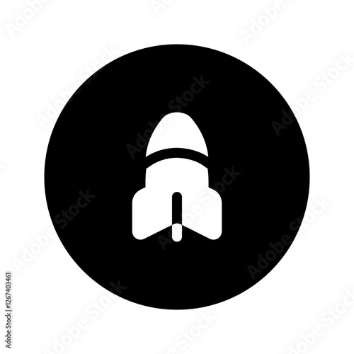 missile glyph circular icon