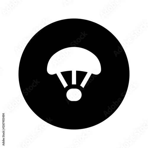 parachute glyph circular icon