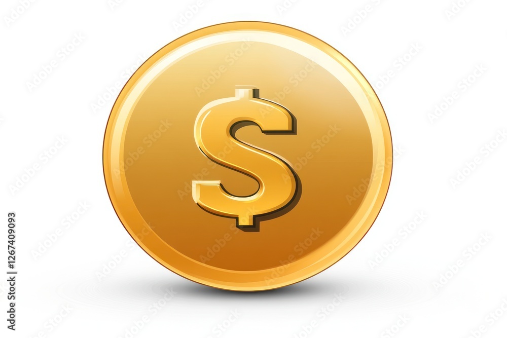 Golden coin symbolizing wealth and prosperity Golden coin symbolizing wealth and prosperity
