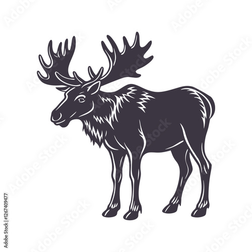 Wallpaper Mural Moose Silhouette Clip art Isolated Vector Illustration Torontodigital.ca