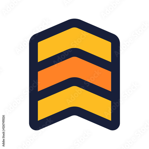 army rank flat line icon