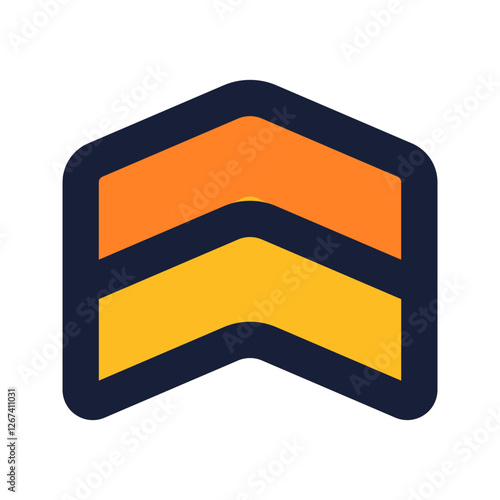 army rank flat line icon