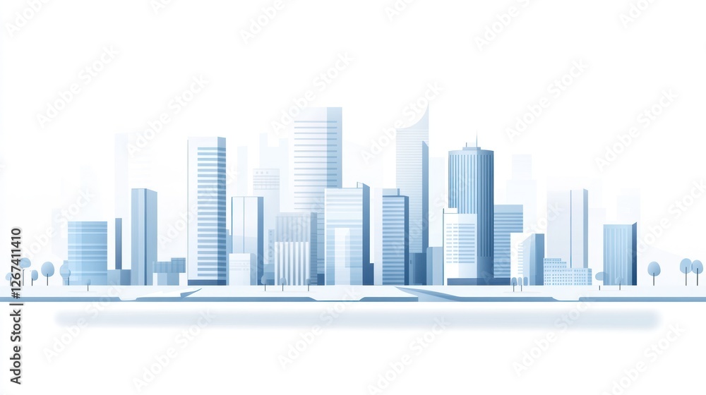 Modern city skyline, urban landscape, buildings, day, background, design, illustration, website Modern city skyline, urban landscape, buildings, day, background, design, illustration, website