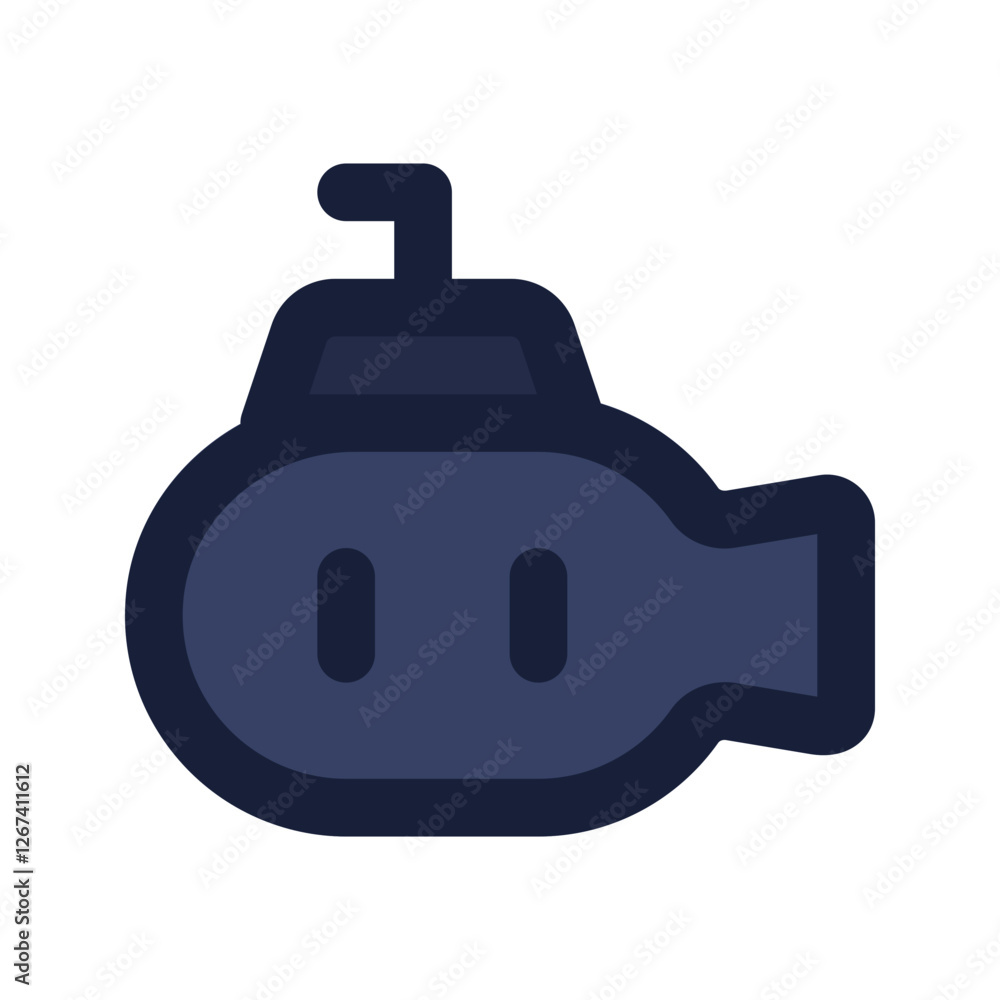 Fototapeta premium submarine flat line icon