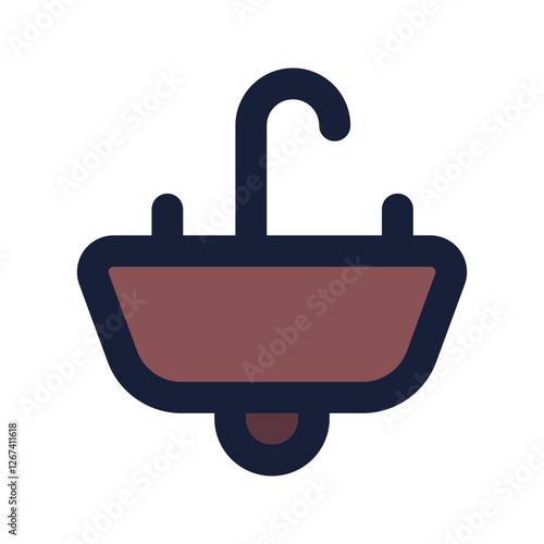 sink flat line icon