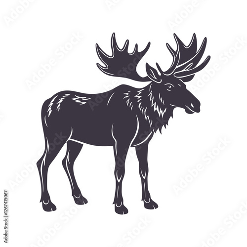 Moose Silhouette Clip art Isolated Vector Illustration