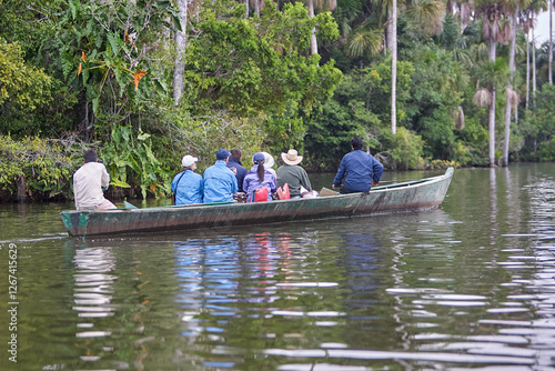 Lake Sandoval is a beautiful oxbow lake located in the Tambopata National Reserve in the Madre de Dios region of southeastern Peru. It's a popular destination for ecotourism and wildlife enthusiasts 