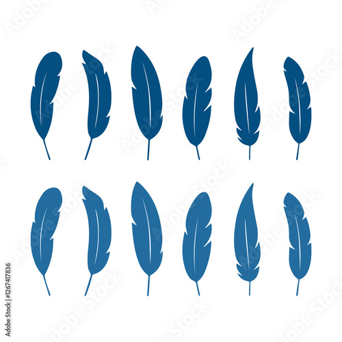 feather shape weightless bird plume icons vector image