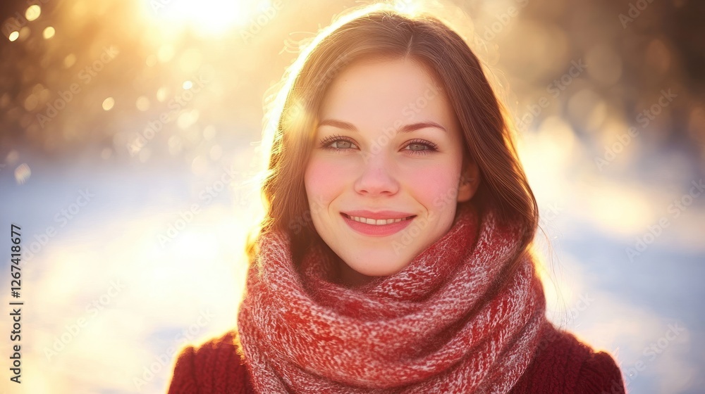 Winter Portrait of a Smiling Woman Winter Portrait of a Smiling Woman