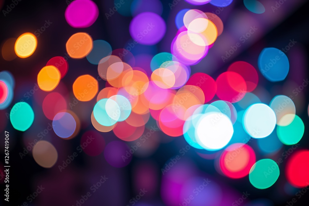 Fototapeta premium Abstract Colorful Bokeh Lights Background Festive Bright and Vibrant Night Photography