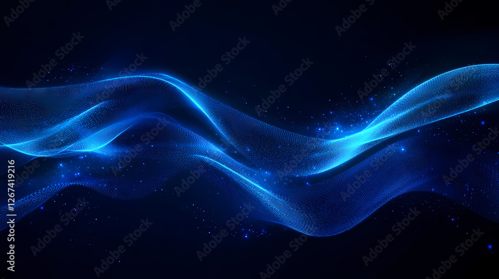 Mystical Blue Waves: Abstract Light Art Mystical Blue Waves: Abstract Light Art