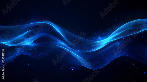 Mystical Blue Waves: Abstract Light Art