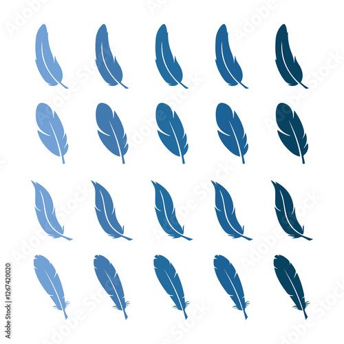 feather shape weightless bird plume icons vector image