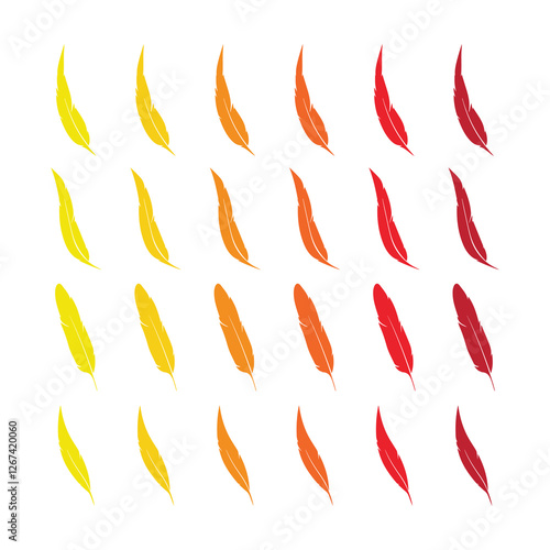 feather shape weightless bird plume icons vector image