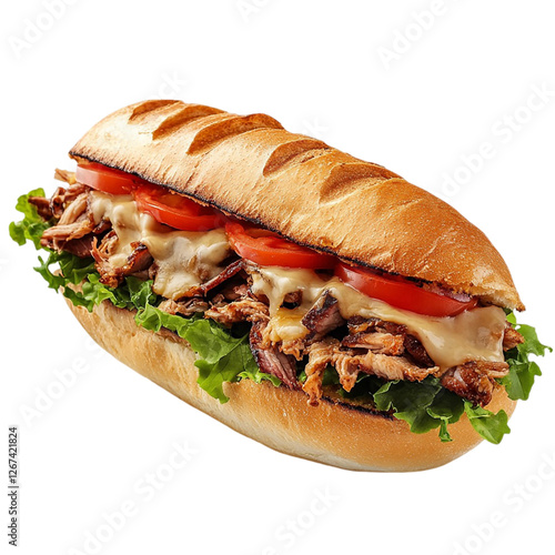 Wallpaper Mural Pulled pork sandwich Isolated on transparent background. Torontodigital.ca