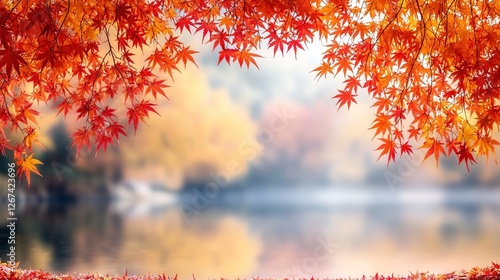 autumn leaves on the water