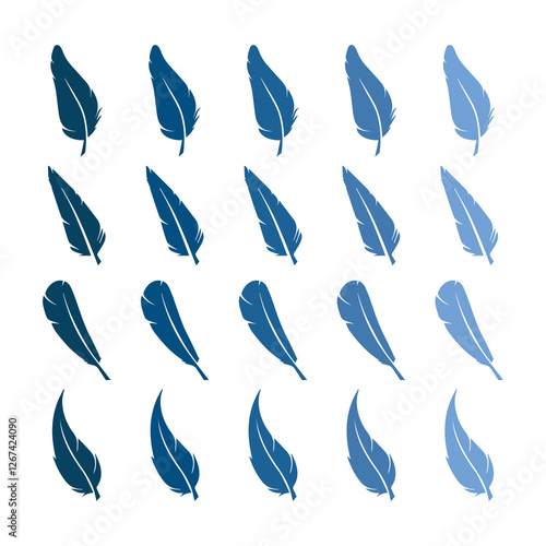 feather shape weightless bird plume icons vector image